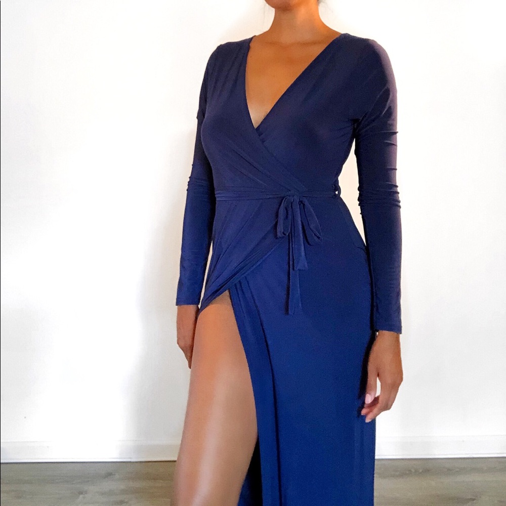 Navy wrap dress